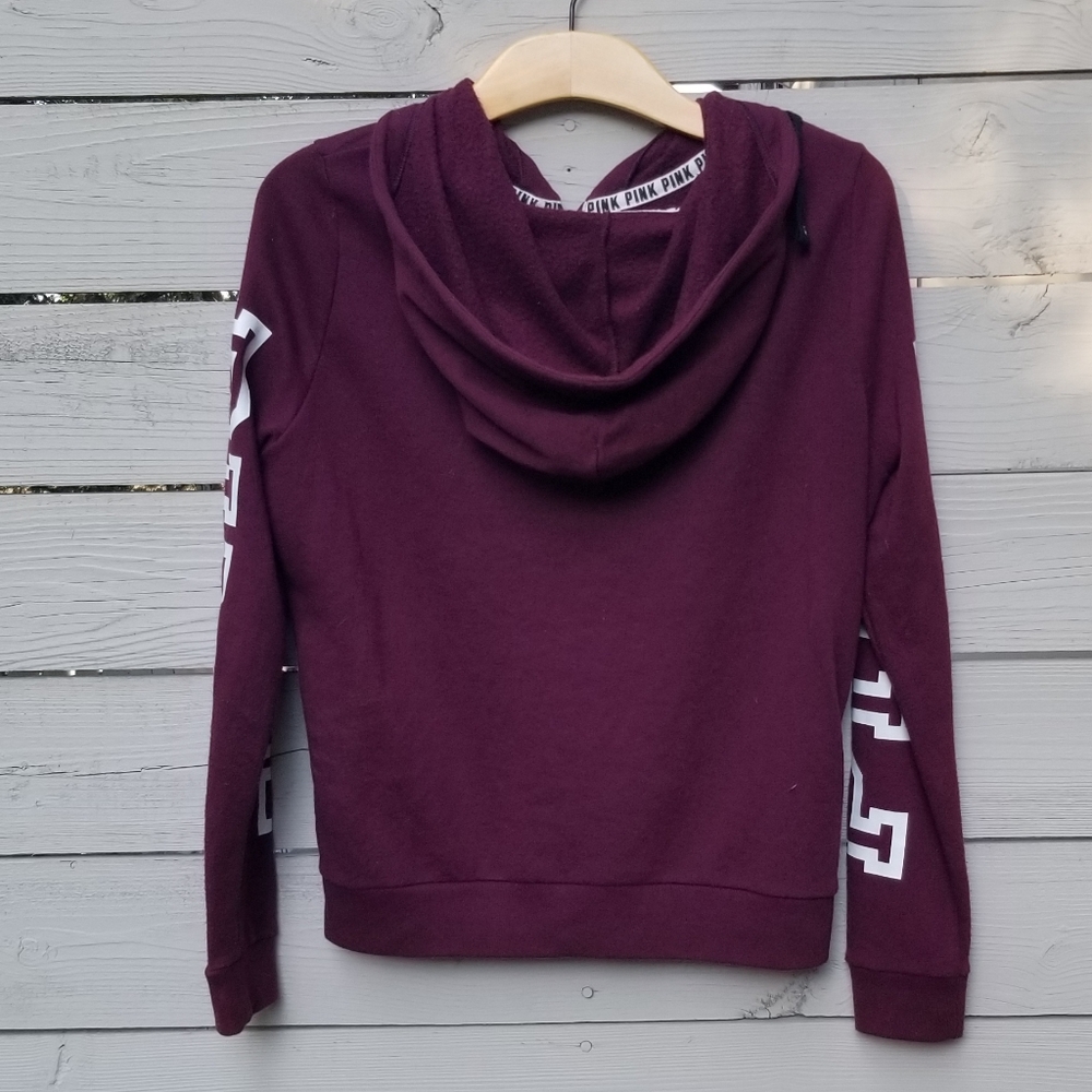 VS PINK Burgundy Full Zip Hoodie - Picture 5 of 5